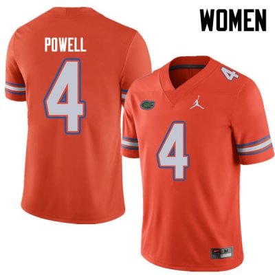 Women's Florida Gators #4 Brandon Powell NCAA Jordan Brand Orange Authentic Stitched College Football Jersey RPV1462DN